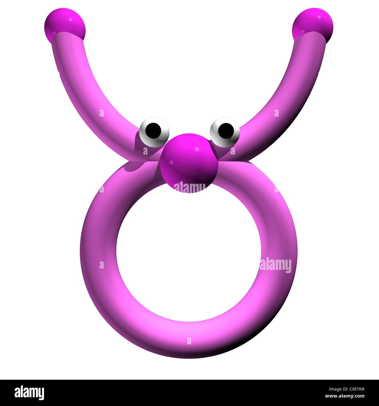 Female pink zodiac signs, the front view, 3d, it is isolated. Taurus