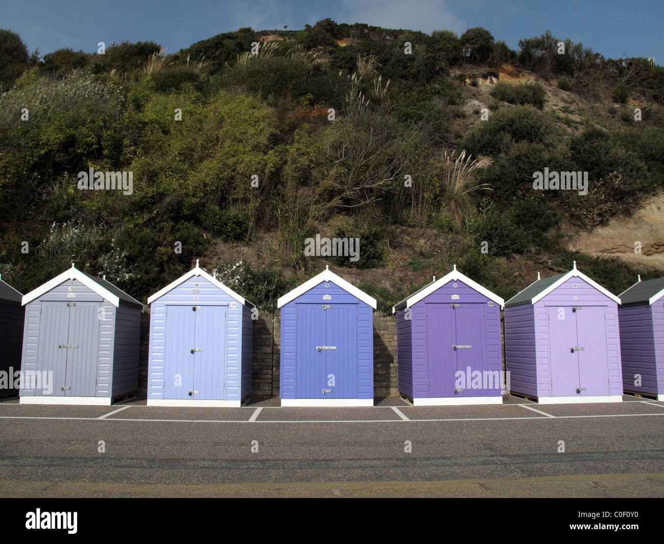 Blue beach huts Stock Photo - Alamy