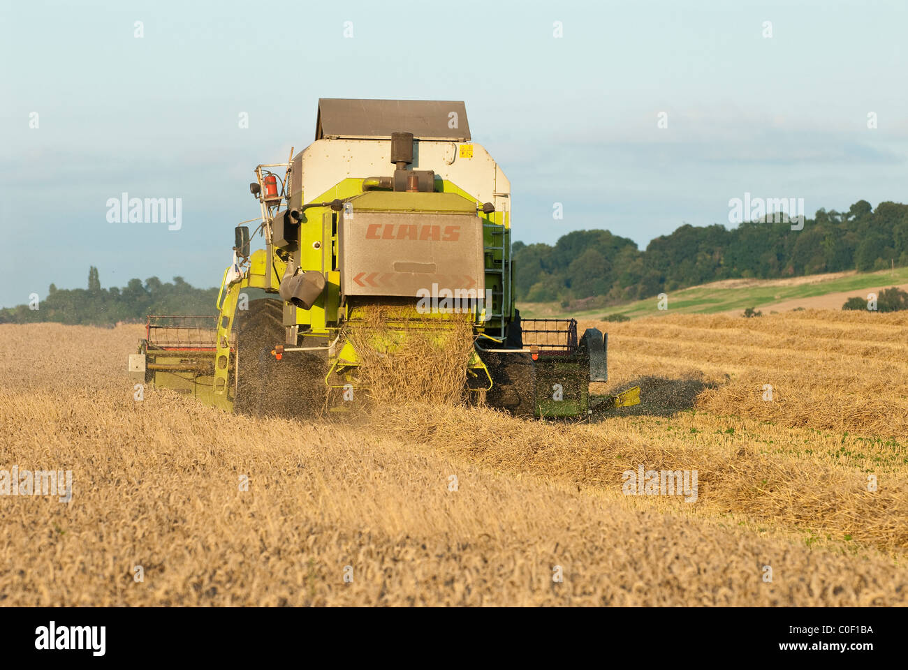 Combine harvester at work summer,Warwickshire, England Stock Photo Alamy