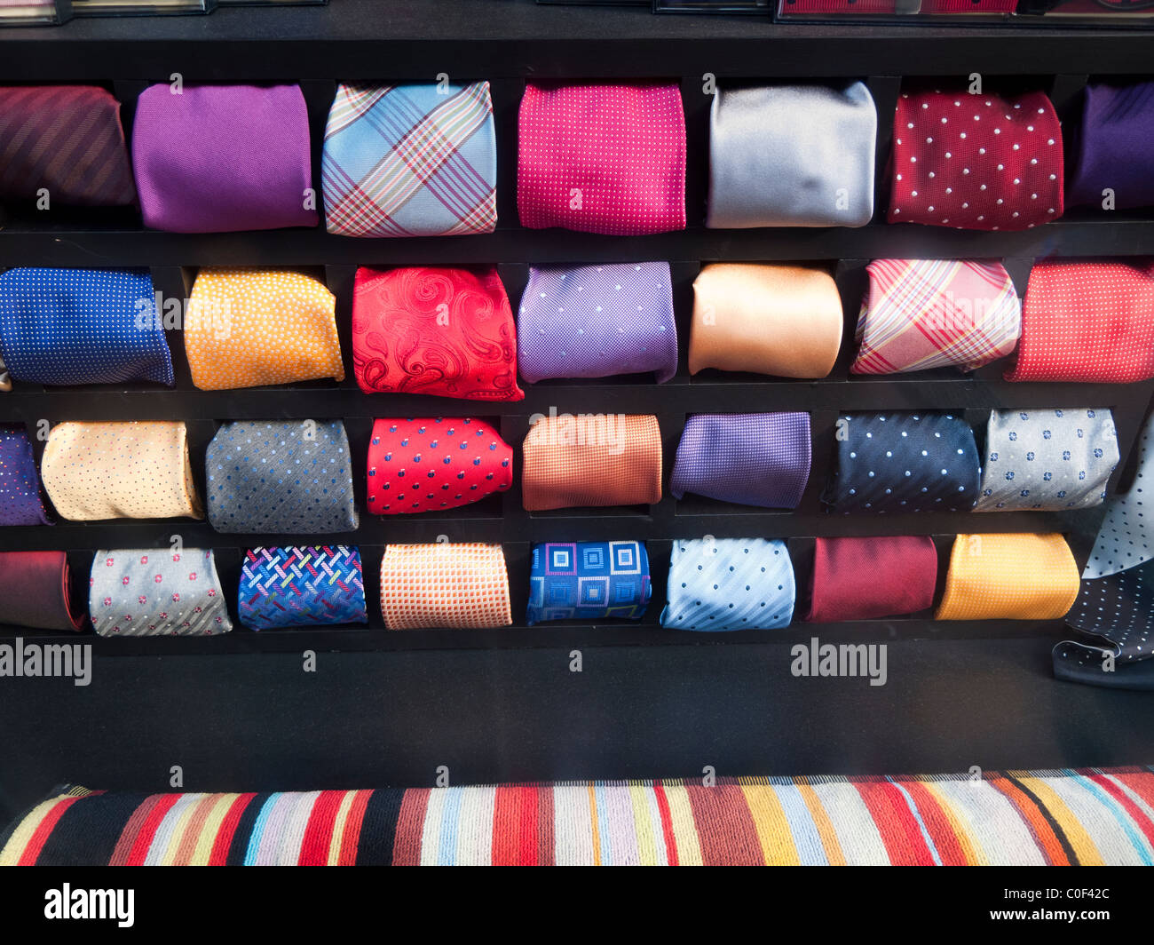 Mens's ties on display Stock Photo Alamy