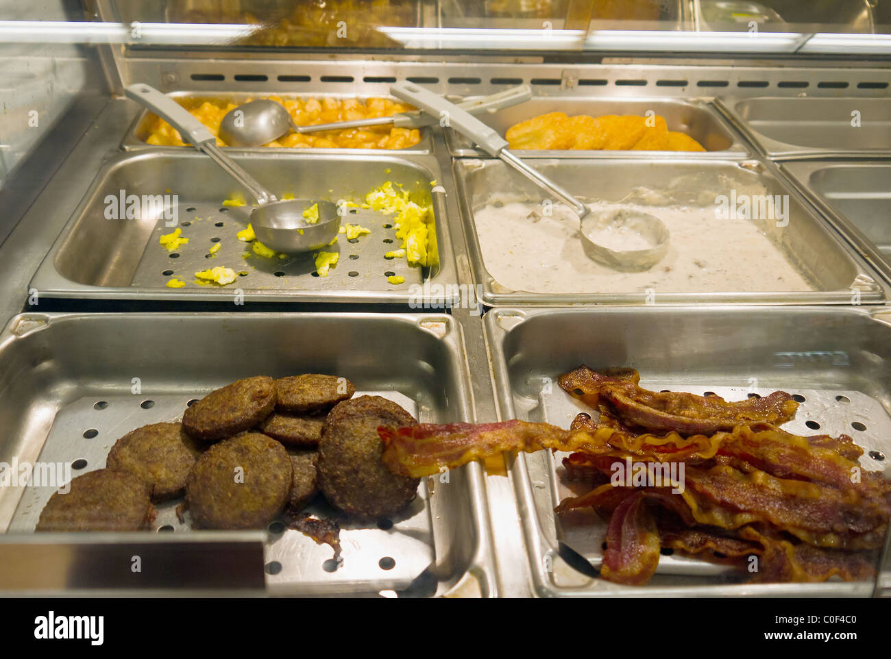 Breakfast buffet at a deli or restaurant Stock Photo