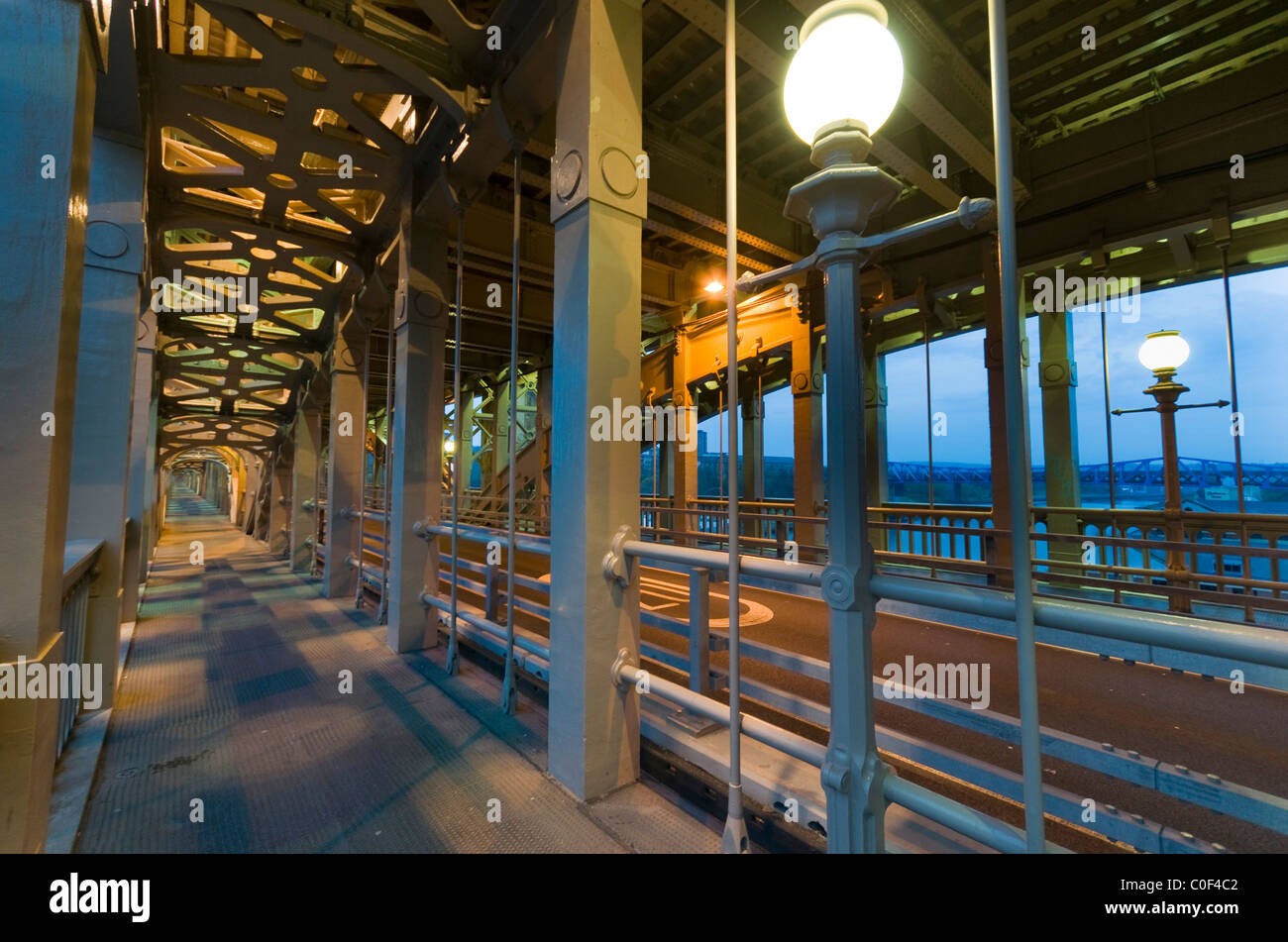 The High Level Bridge Newcastle looking towards Gateshead Stock Photo