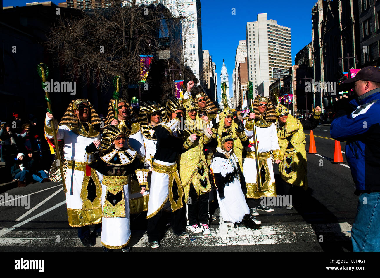 The colorful Mummers parade in Philadelphia, USA. Stock Photo