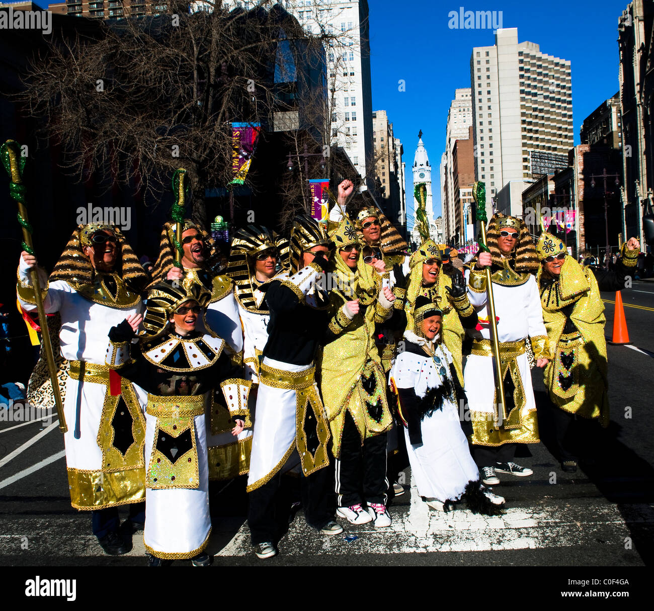 The colorful Mummers parade in Philadelphia, USA. Stock Photo