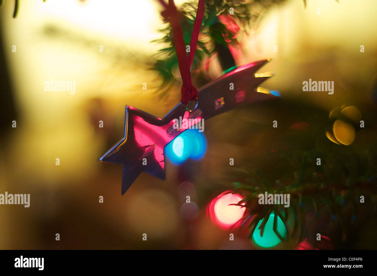 Christmas tree decoration shooting star Stock Photo Alamy