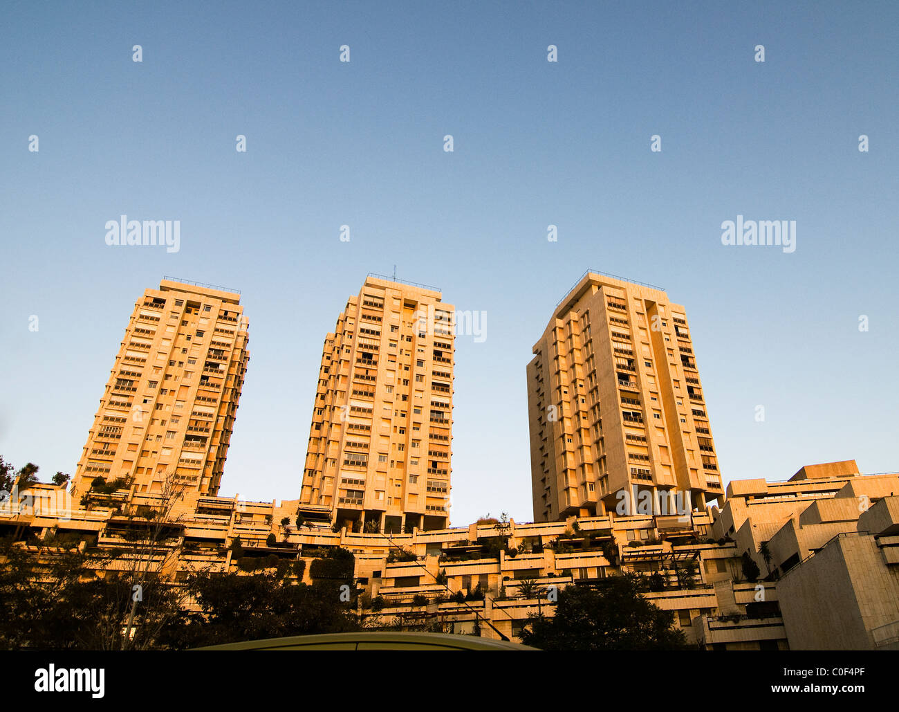 The Wolfson towers in Jerusalem during sunset. Stock Photo
