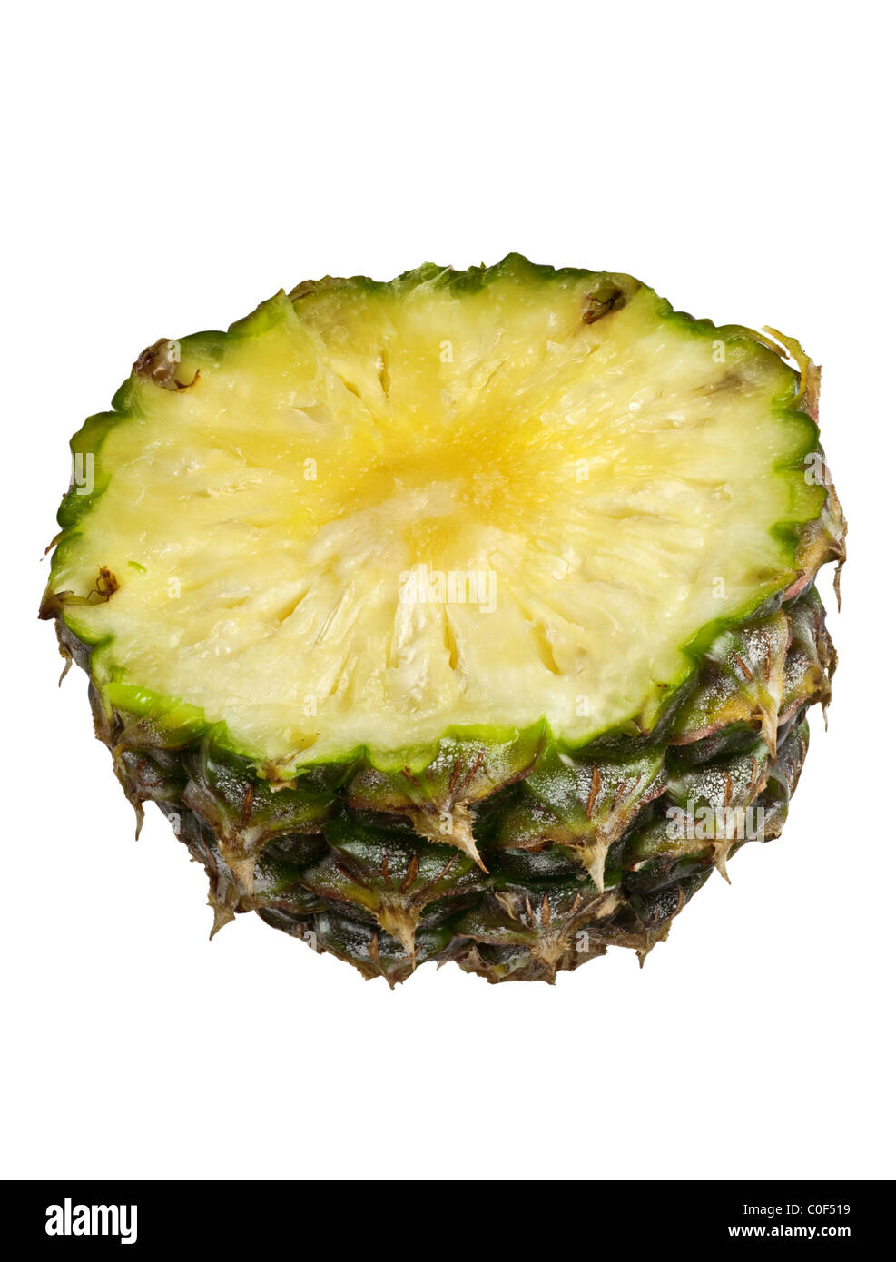 Half a pineapple isolated on white background Stock Photo - Alamy
