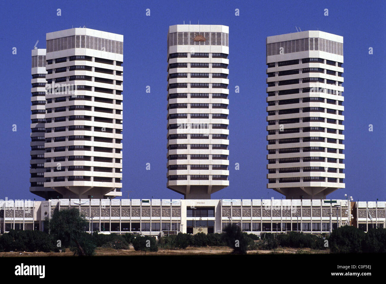 TRIPOLI, LIBYA The dhat alimad office buildingsat the SEASIDE OF THE CAPITAL TRIPOLI. PHOTO
