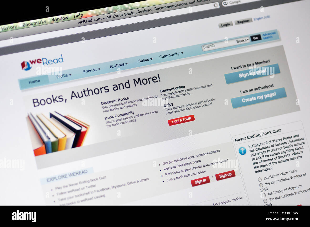 weRead website for listing, rating and reviewing books Stock Photo