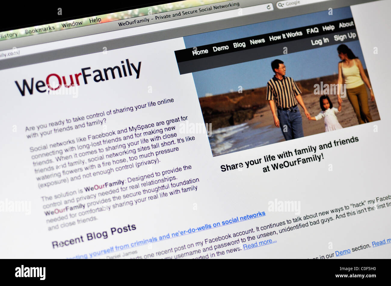 WeOurFamily social network website Stock Photo