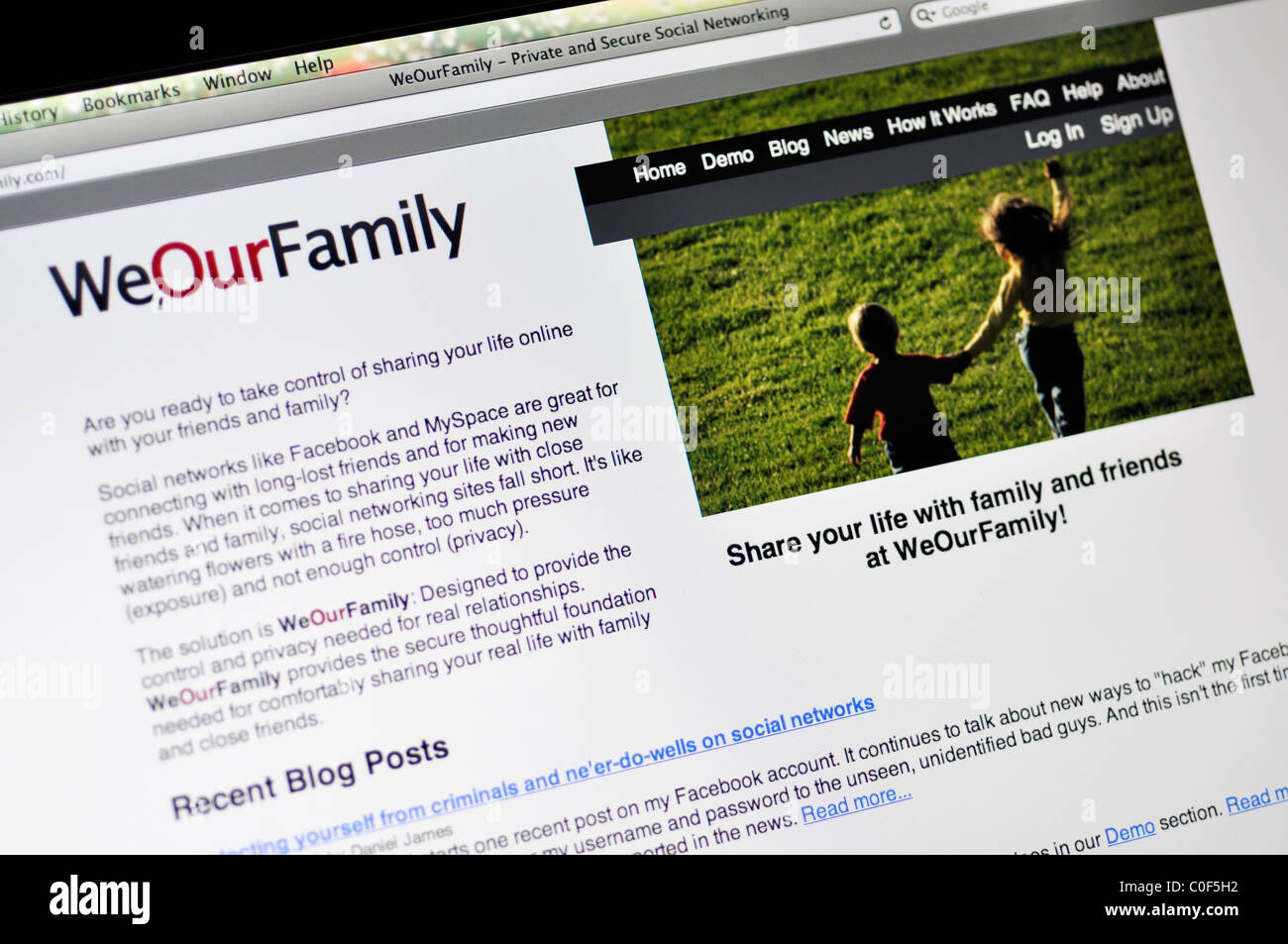 WeOurFamily social network website Stock Photo