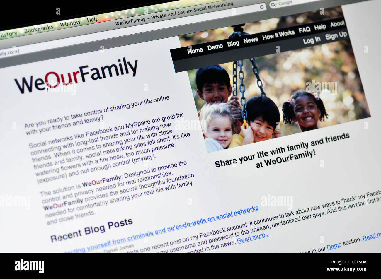 WeOurFamily social network website Stock Photo