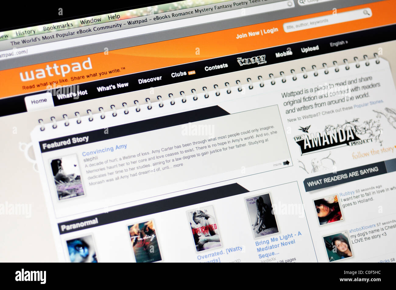 Wattpad social network website Stock Photo