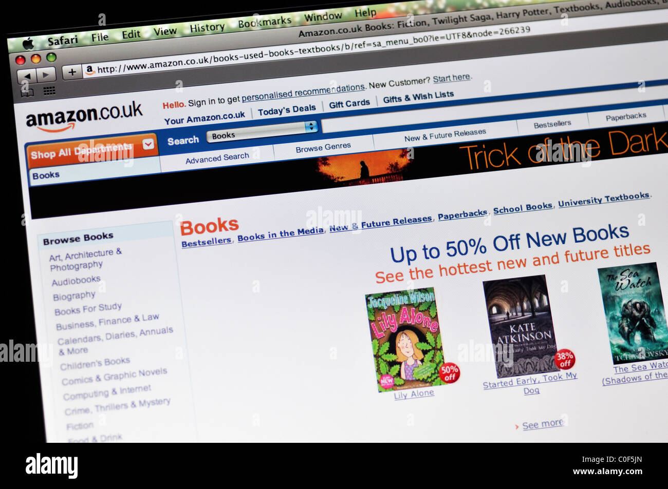 Amazon UK website Stock Photo