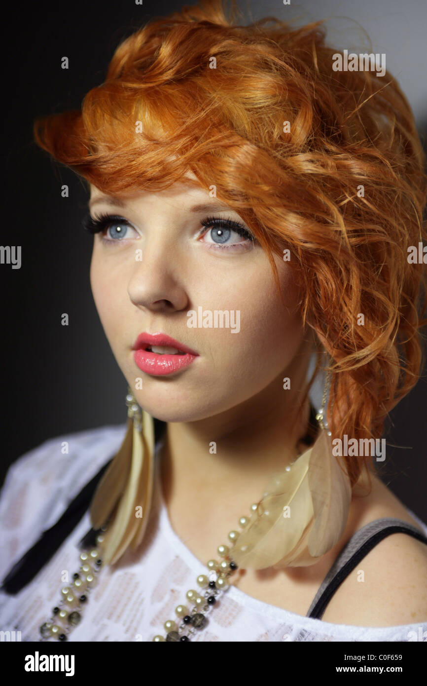 Head and shoulders of a teenage girl Stock Photo Alamy