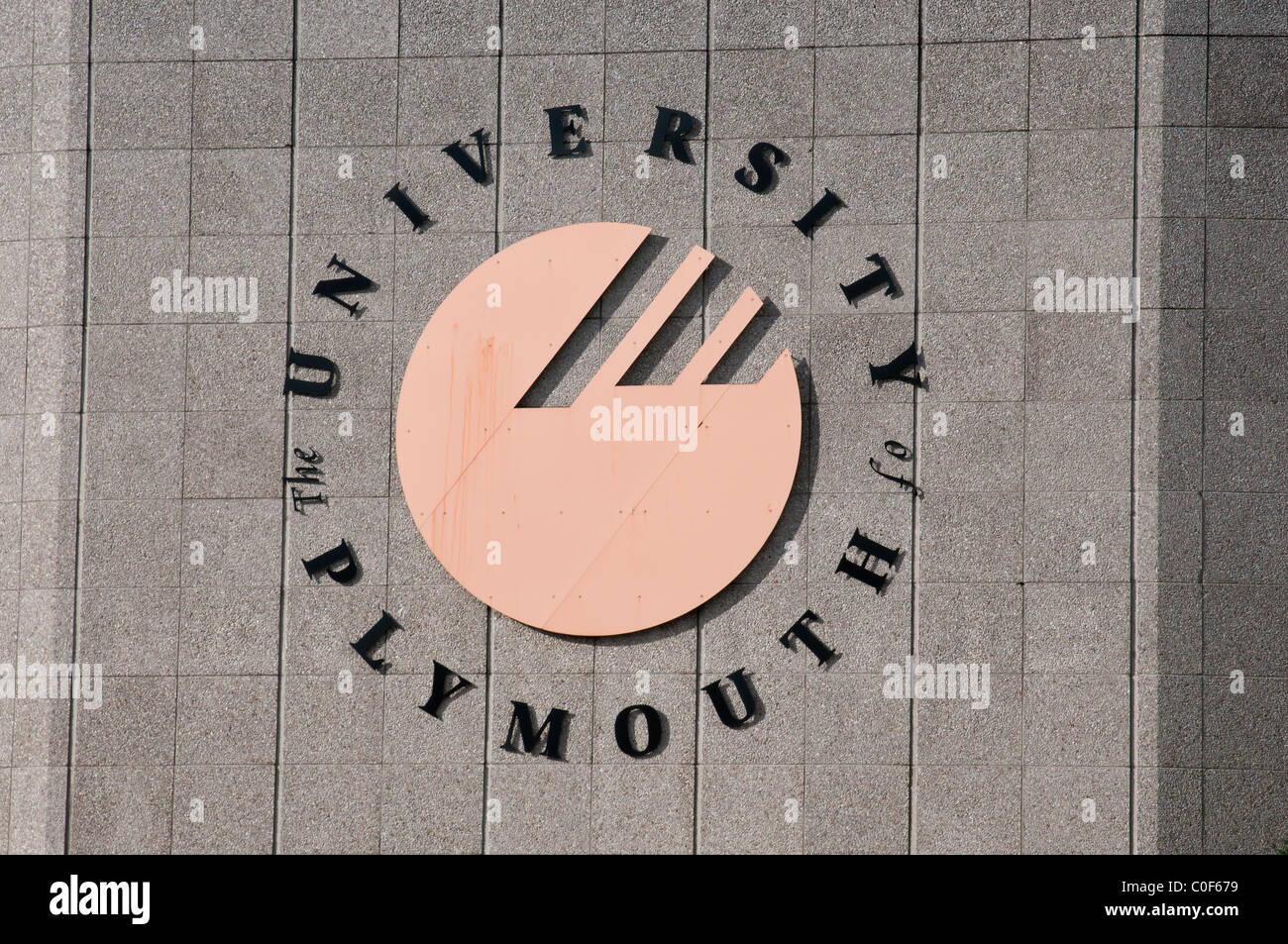 Plymouth University Sign Stock Photo