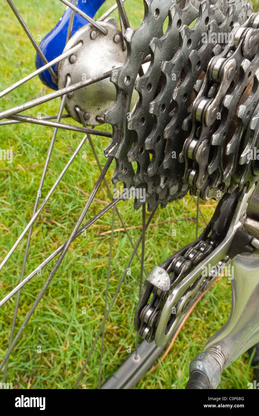 close up details 9 cogset road bike Stock Photo Alamy