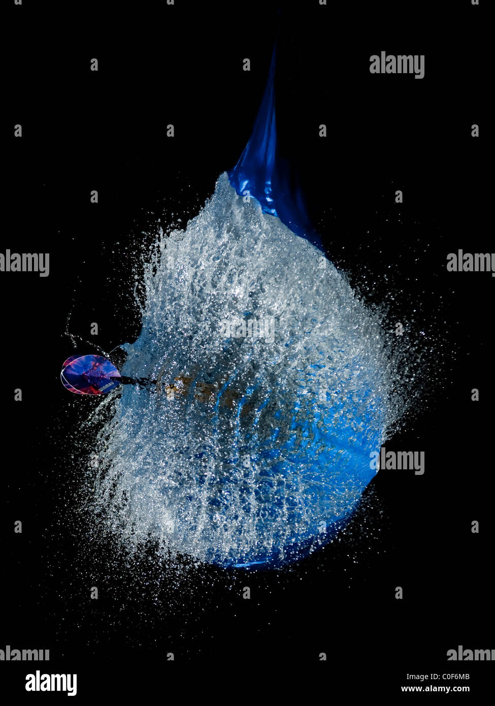 One image of a sequence showing high speed flash photography using a