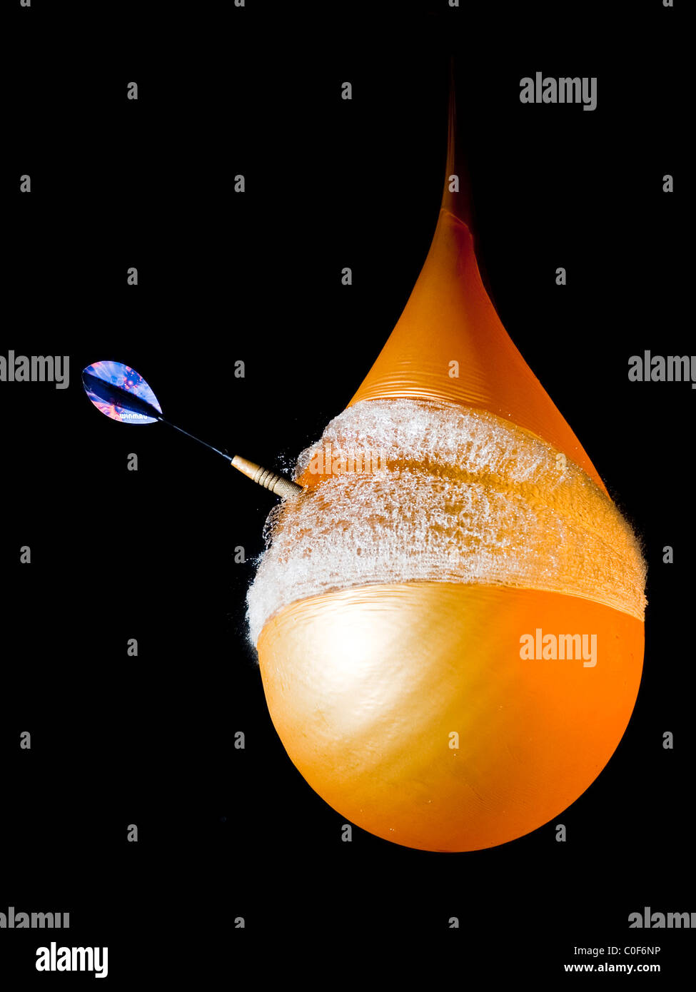 One image of a sequence showing high speed flash photography using a