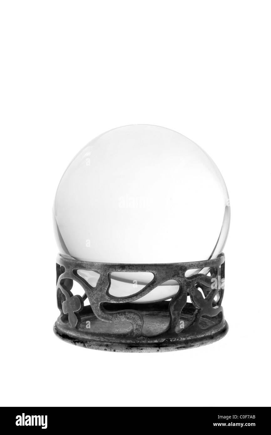 Crystal ball against white Stock Photo