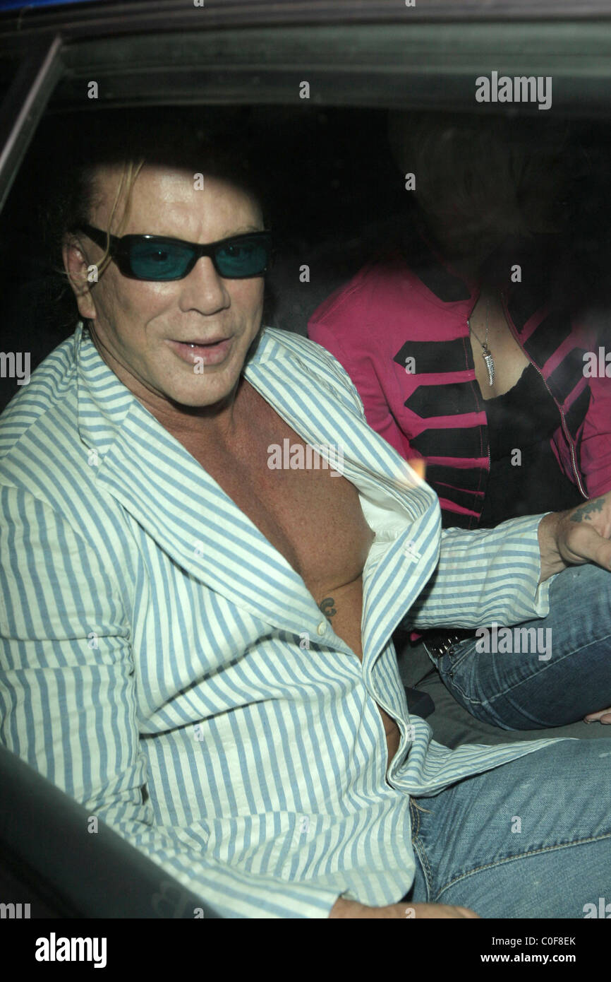 Mickey Rourke leaving the Mr Chow restaurant Beverly Hills, California