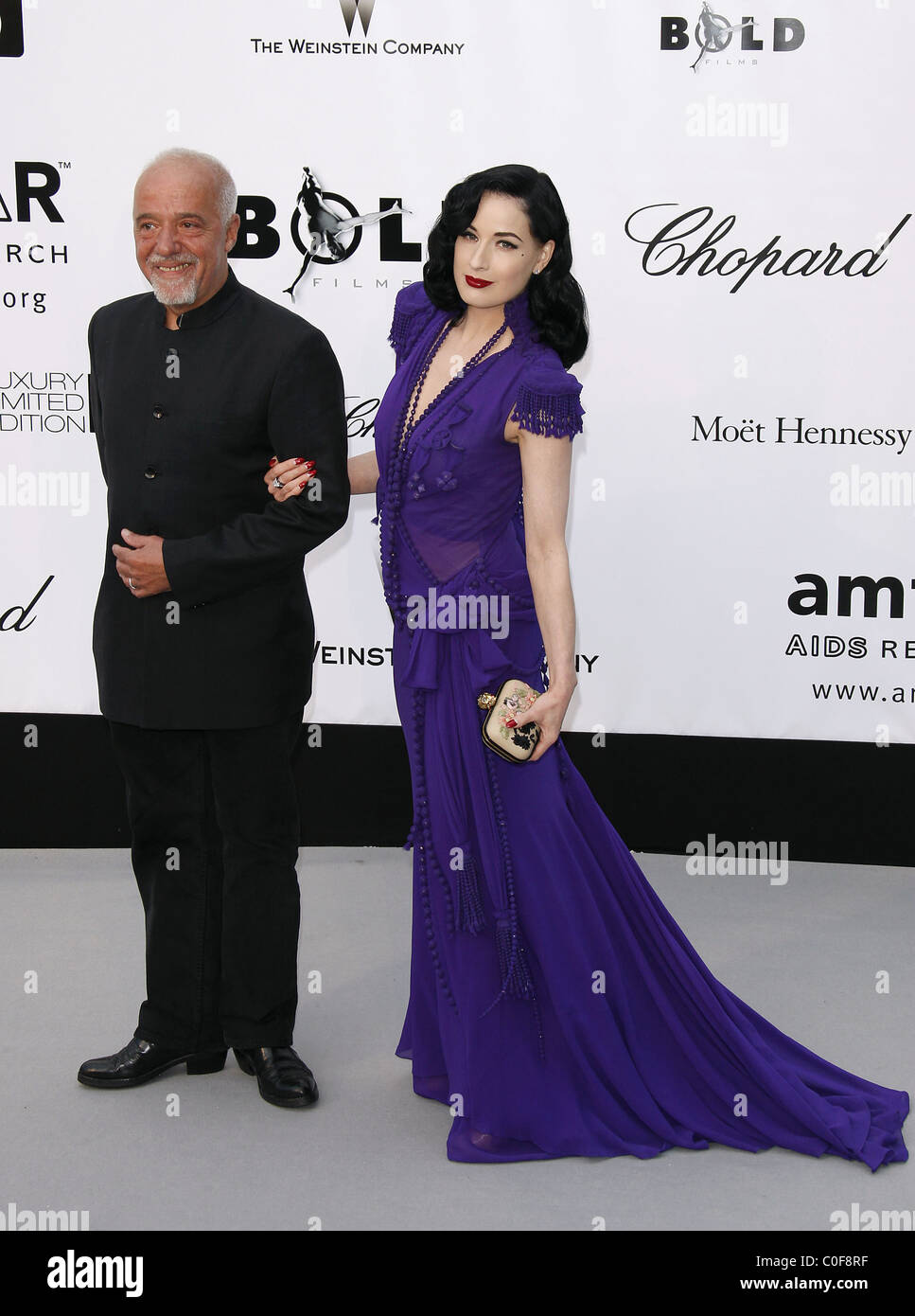 Paolo Coelho and Dita von Teese amfAR's annual Cinema Against AIDS gala
