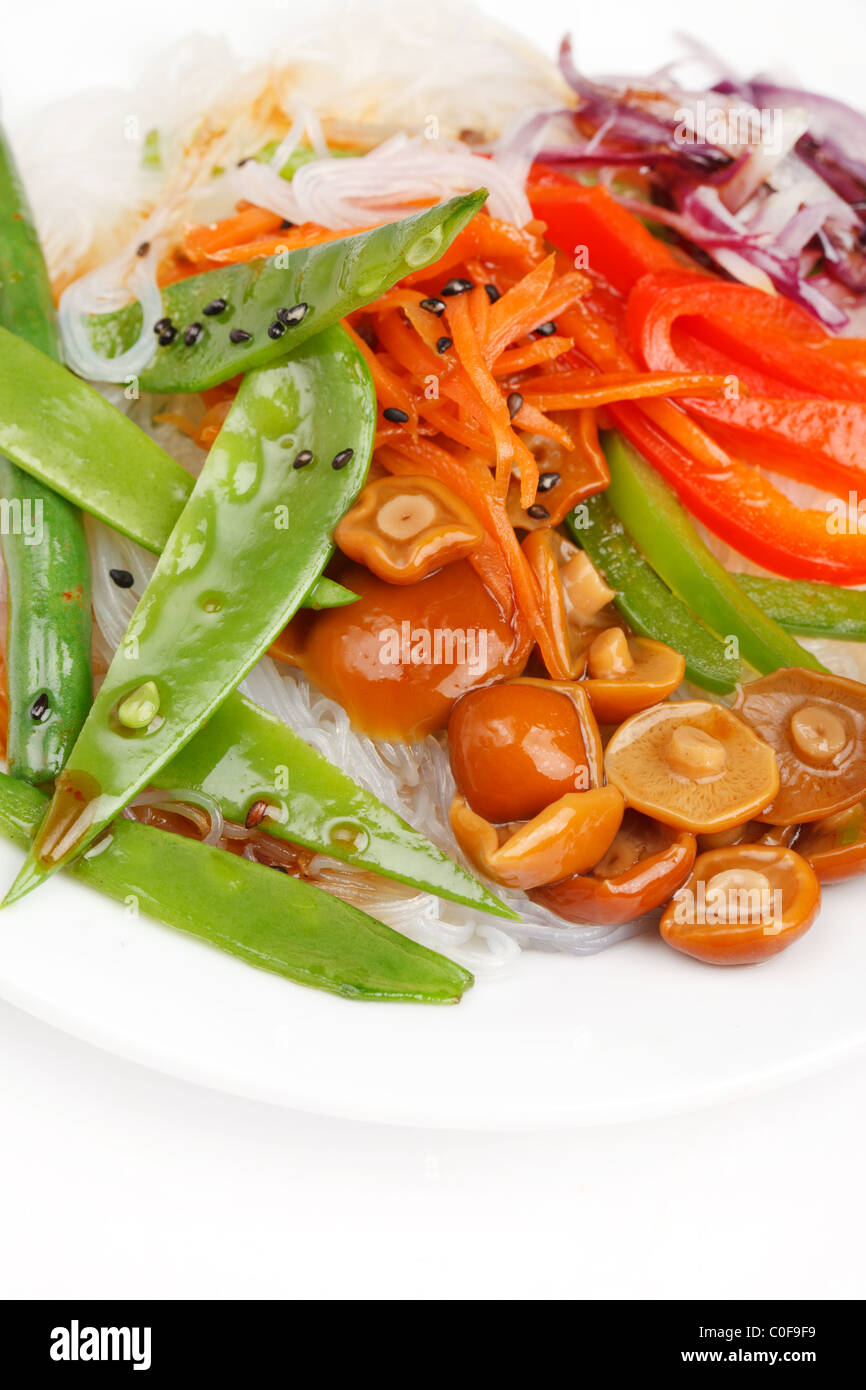 rice noodles with vegetables Stock Photo - Alamy