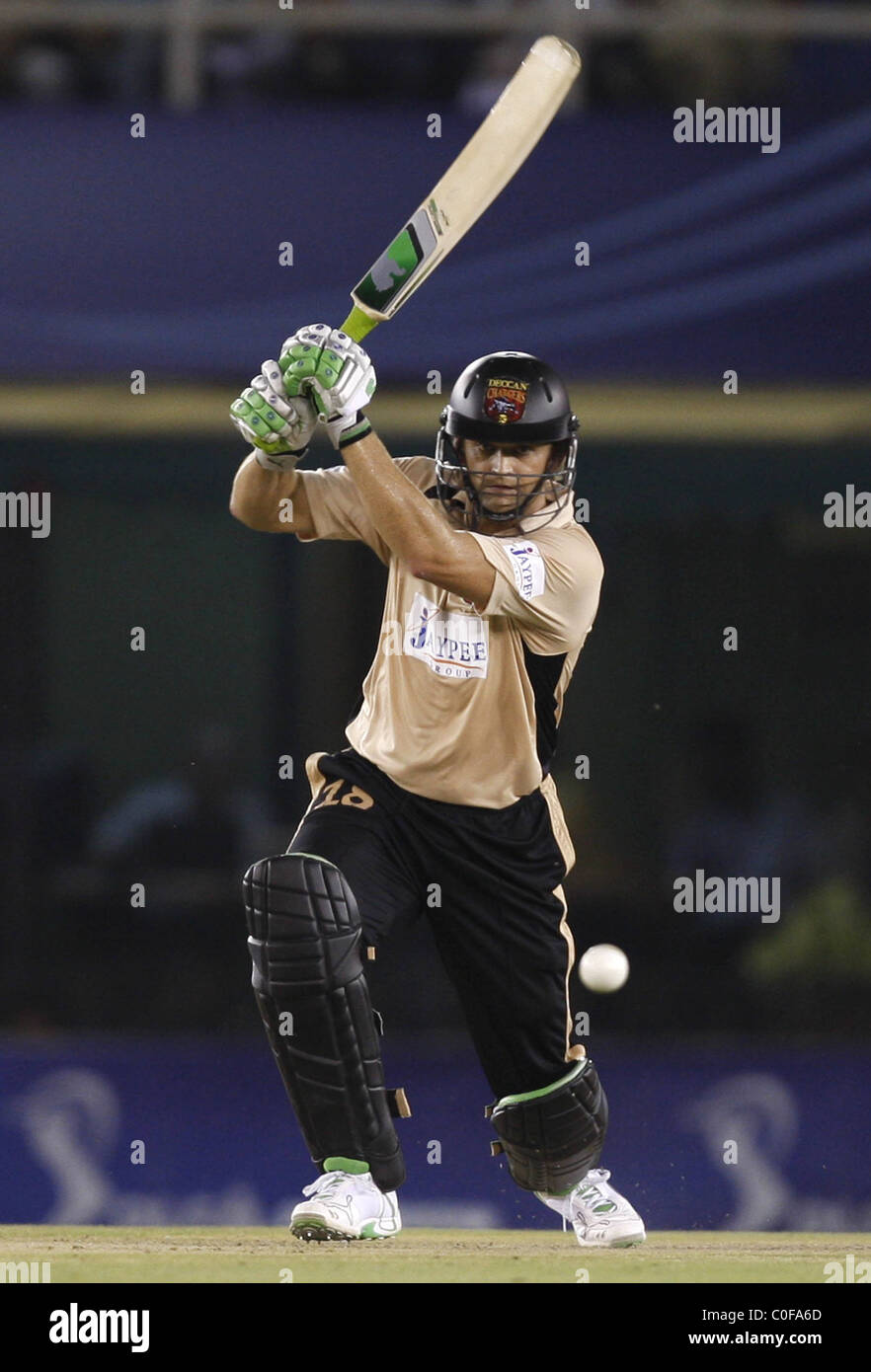 Adam Gilchrist Captain Of Deccan Chargers Kings Xi Punjab Versus Deccan Chargers In The Ipl T20 Held Atthe Pca Stadium Kings Stock Photo Alamy