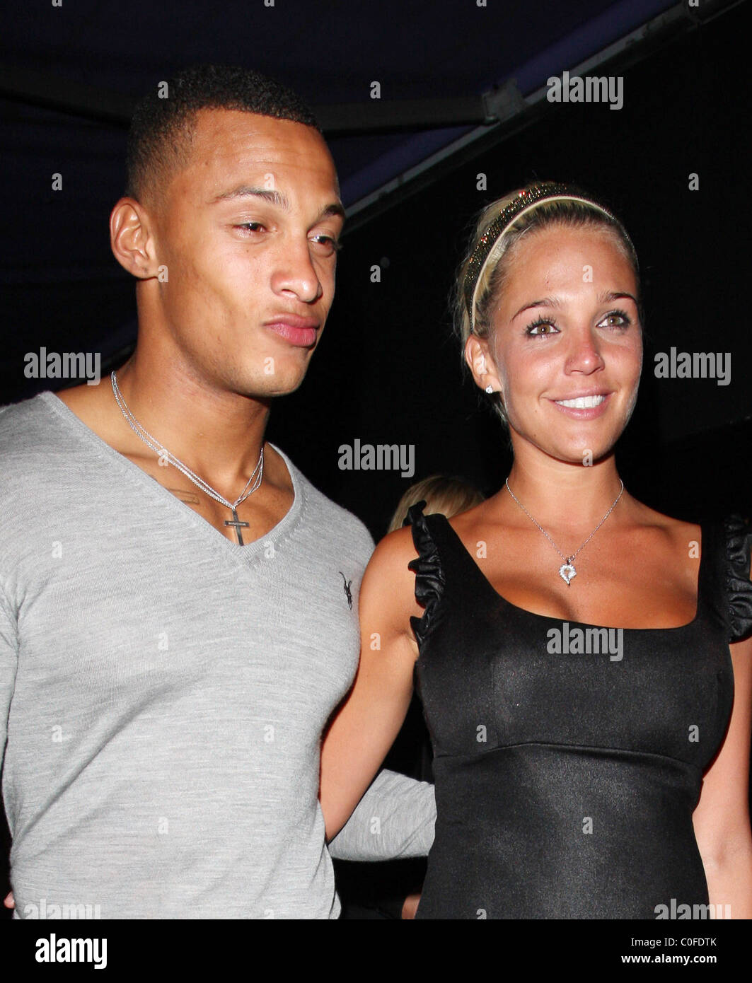 Danielle Lloyd and her boyfriend leaving Faces nightclub Essex, England
