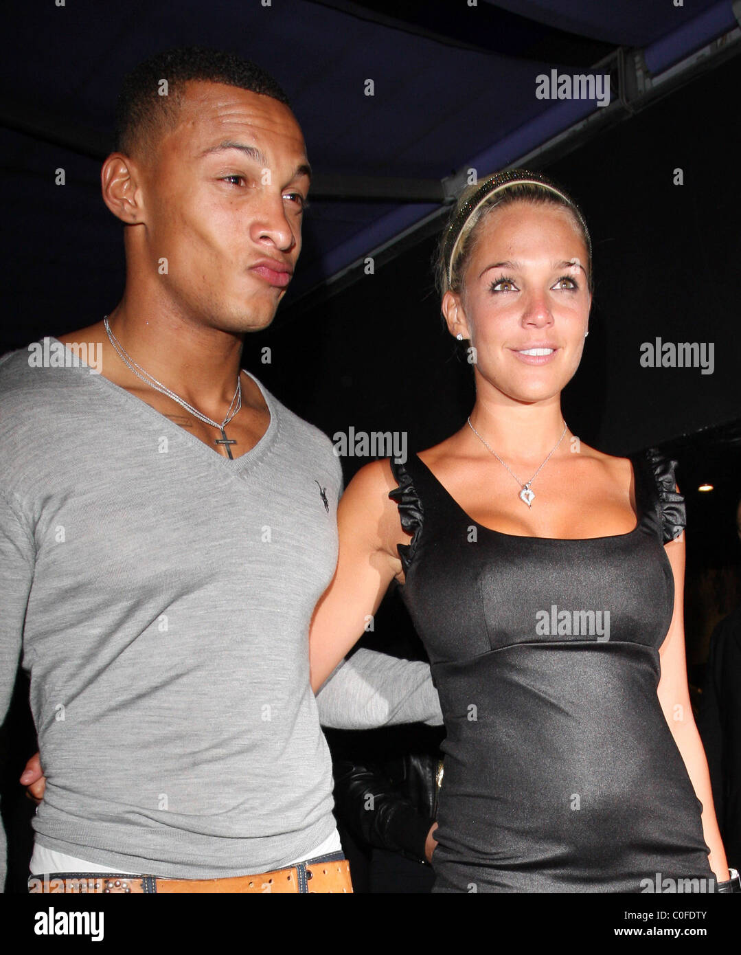 Danielle Lloyd and her boyfriend leaving Faces nightclub Essex, England