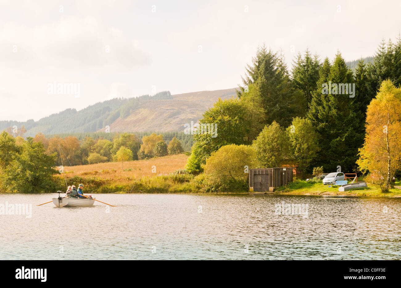 Trout Fishing on Loch Rusky near Callander in Scotland Stock Photo Alamy