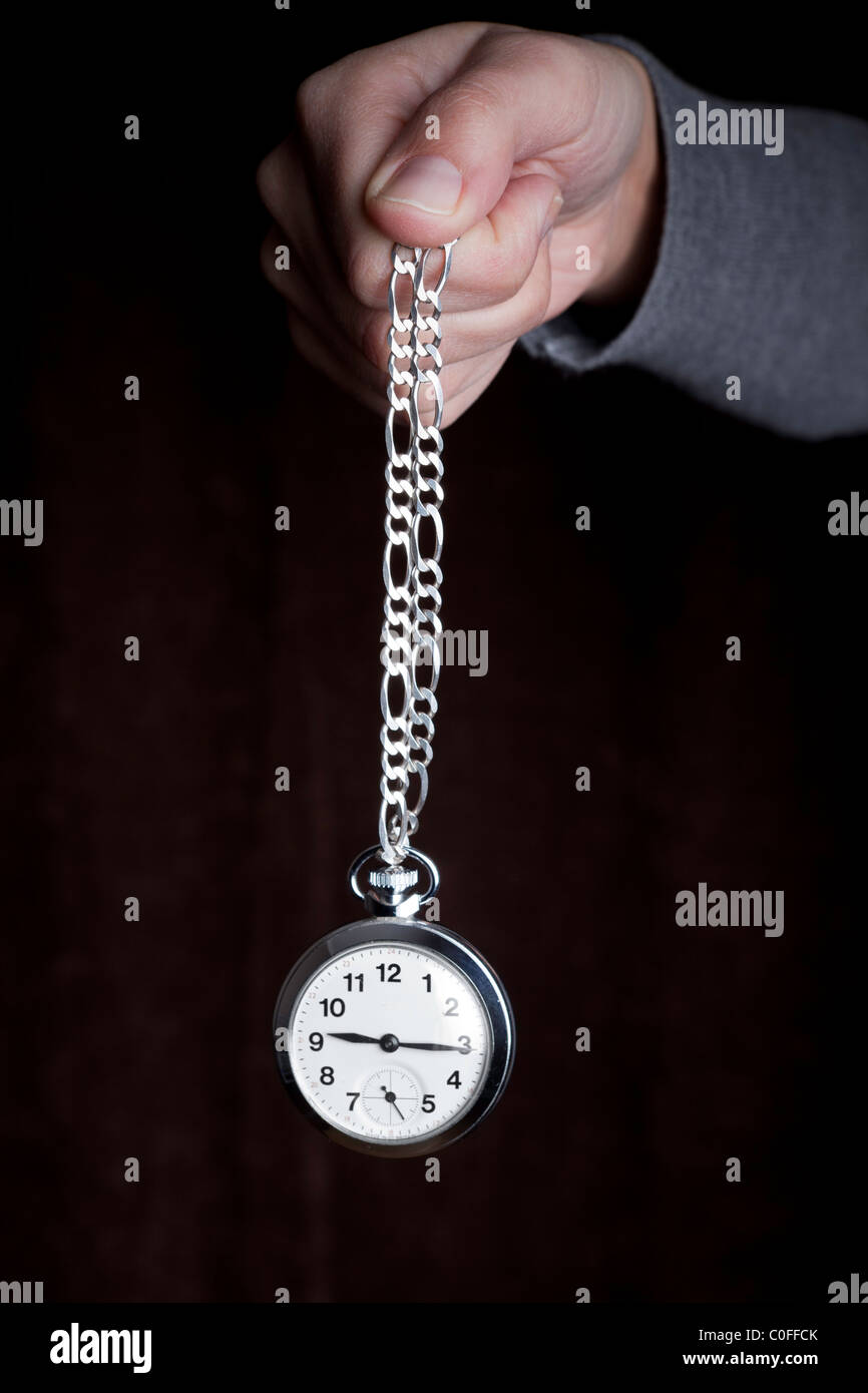 pocket watch on a chain-hydrotherapy Stock Photo