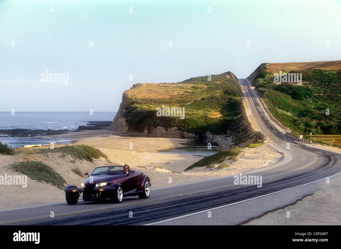 HWY 1 Pacific Coast Highway near Santa Cruz California Stock Photo