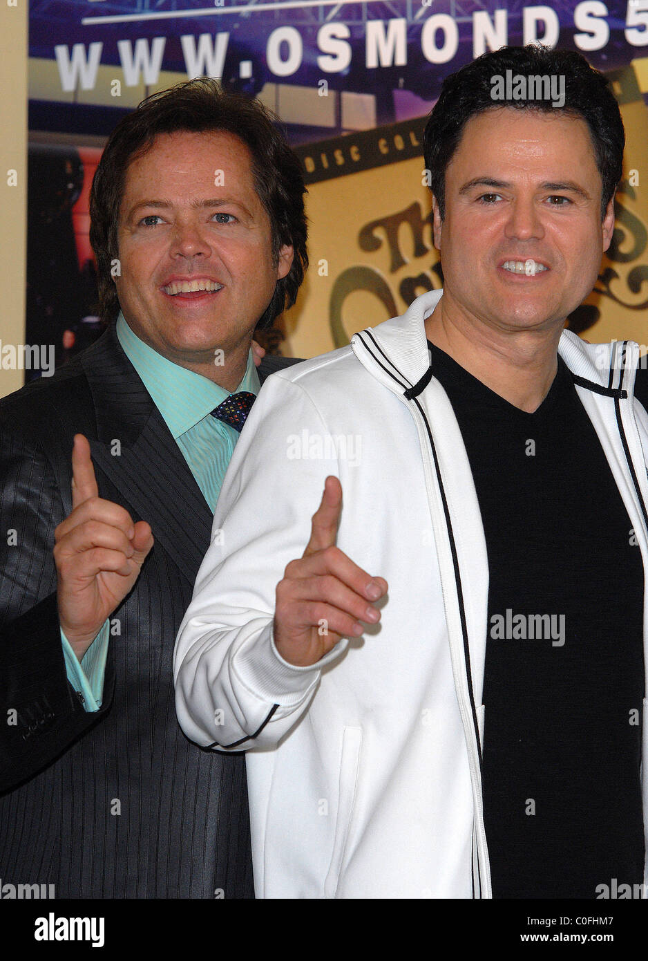 Jimmy Osmond and Donny Osmond The Osmonds at a photocall to celebrate