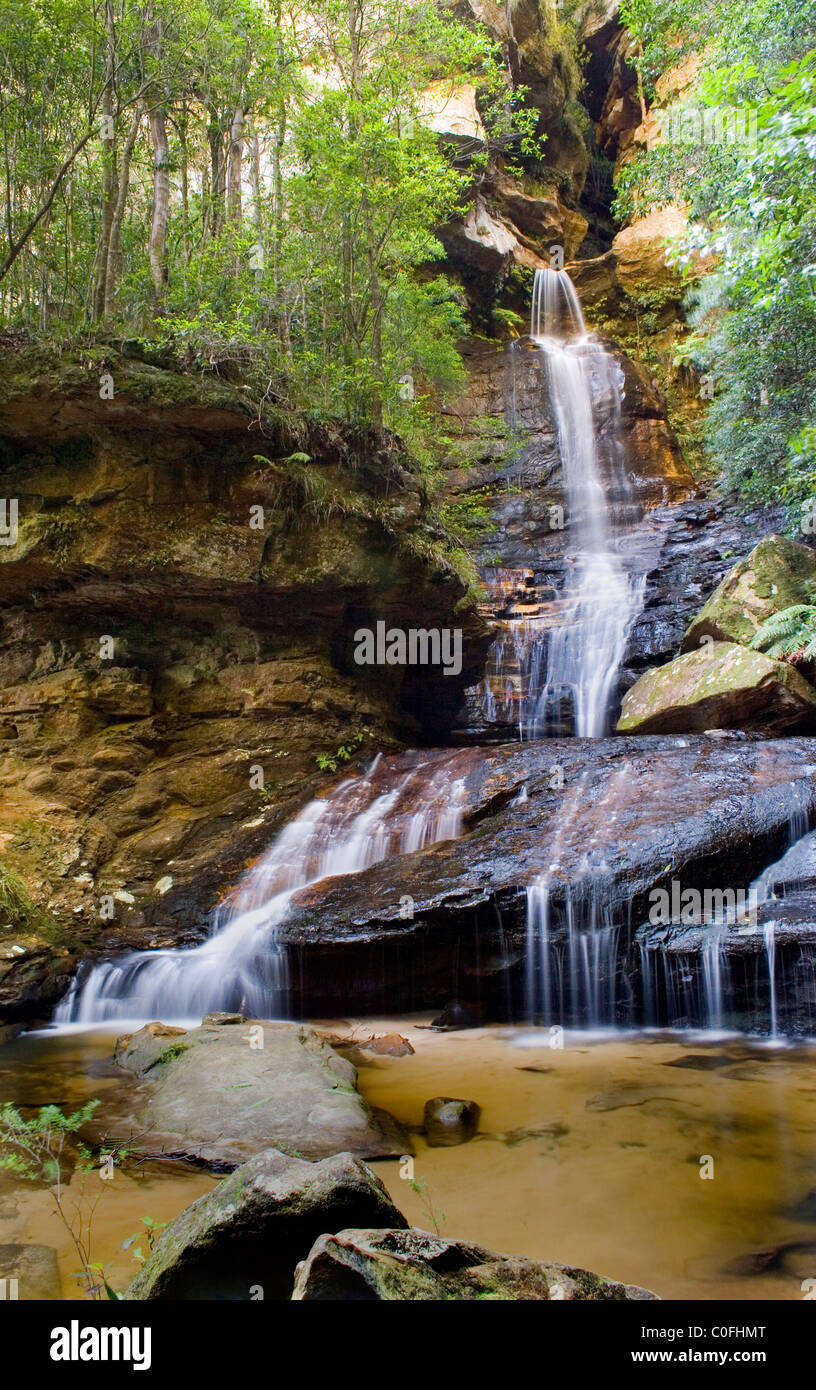 Waterfall, Valley of the Waters, Blue Mountains National Park, New South Wales, Australia. Stock Photo