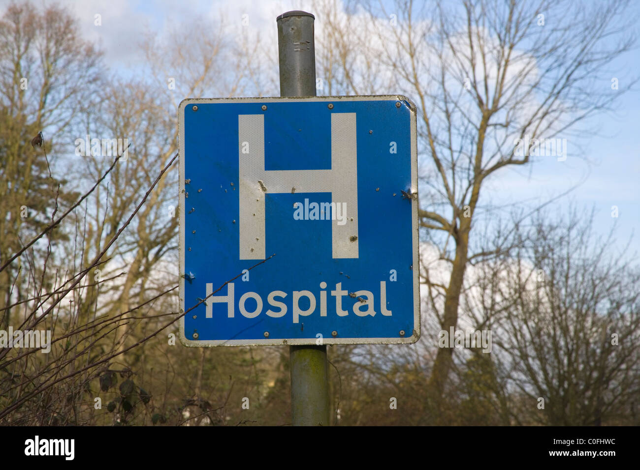 hospital road sign Stock Photo Alamy