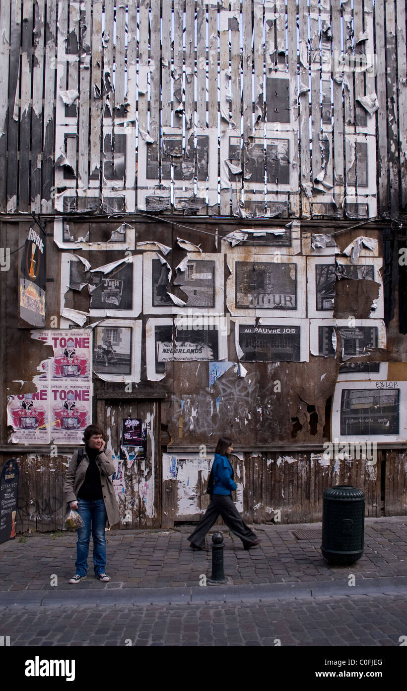 Poster Wall, Brussels, Belgium. Stock Photo