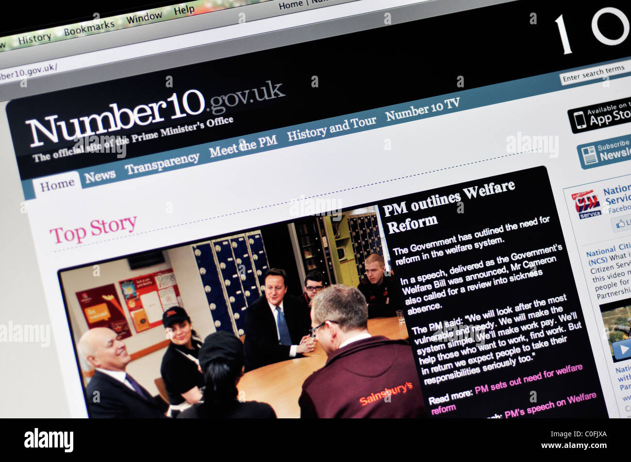 Number10.gov.uk website Stock Photo