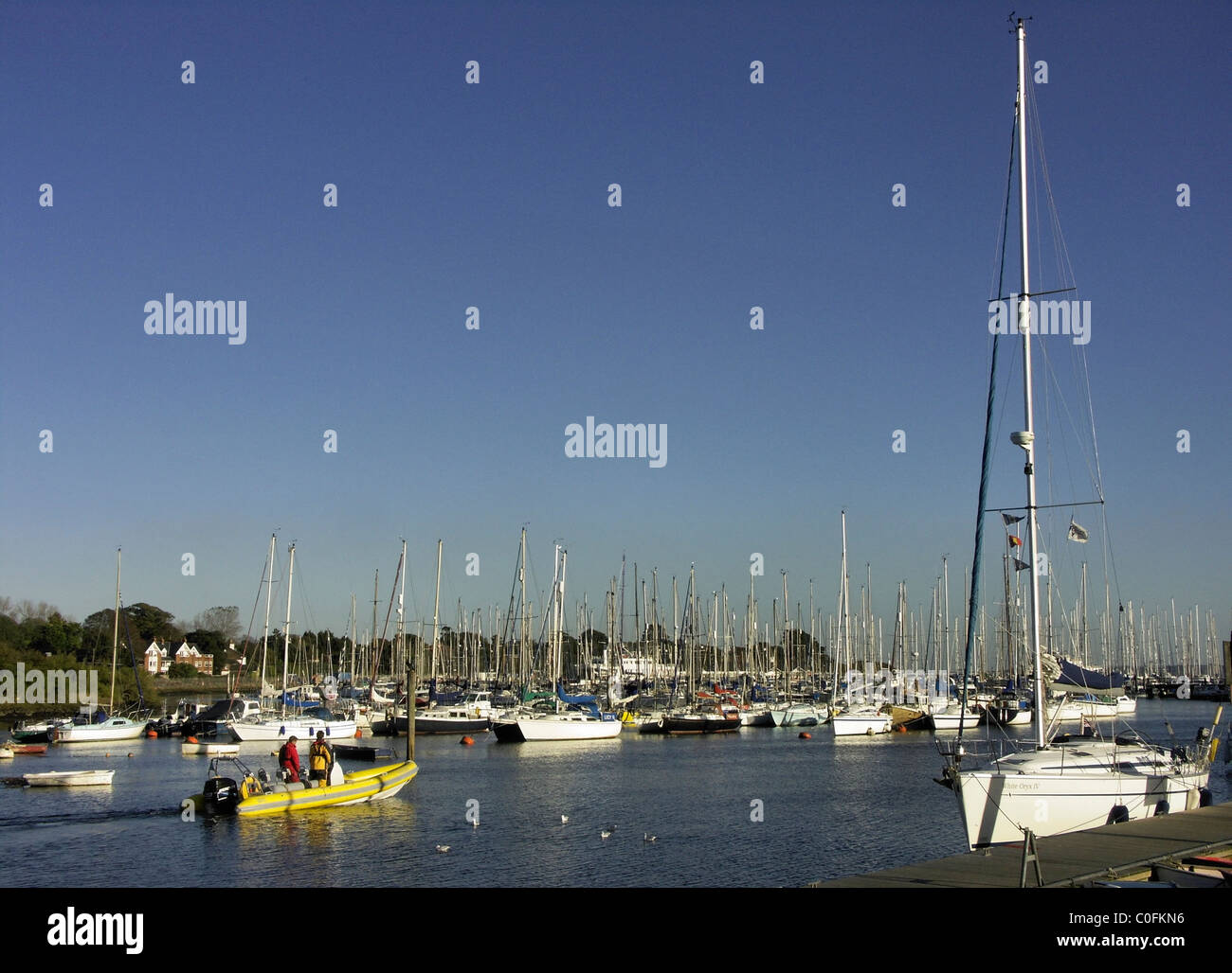 The Waterfront and Marina at Lymington, Hampshire, England. Stock Photo