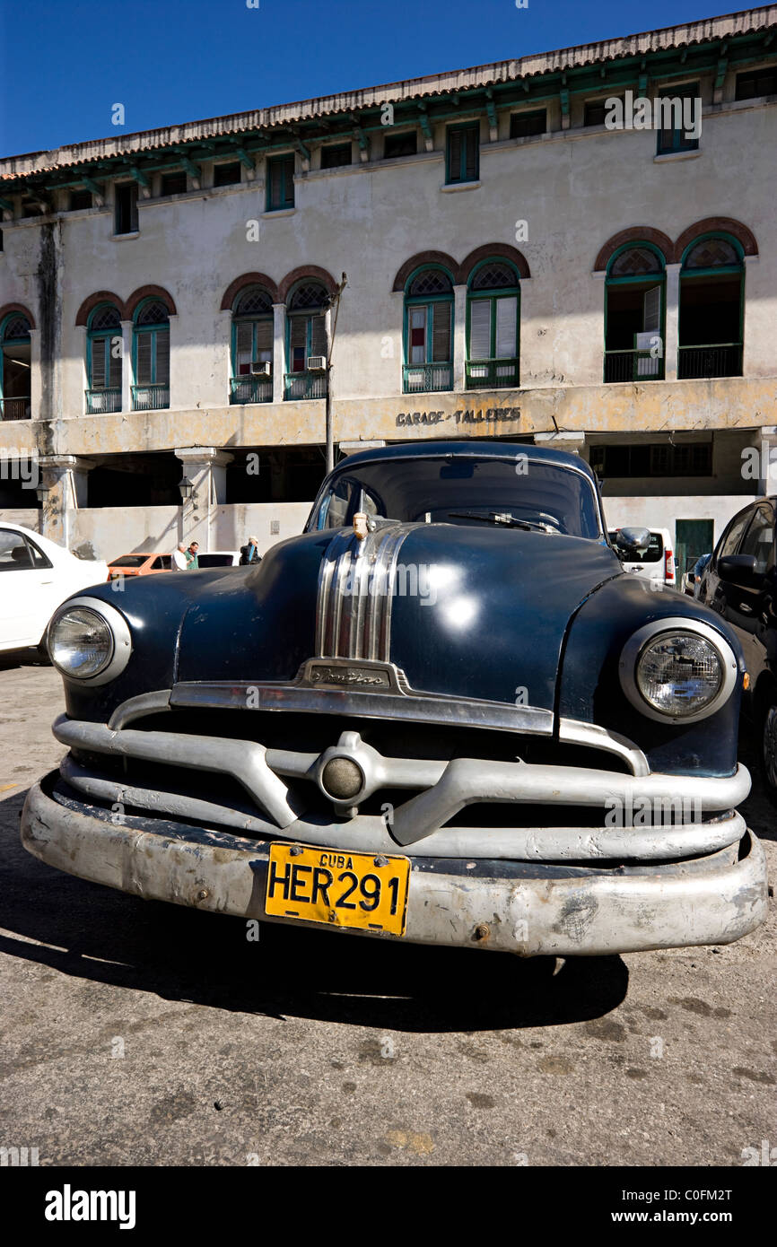 An old American 1950s Pontiac automobile in a street in Havana  Cuba Stock Photo