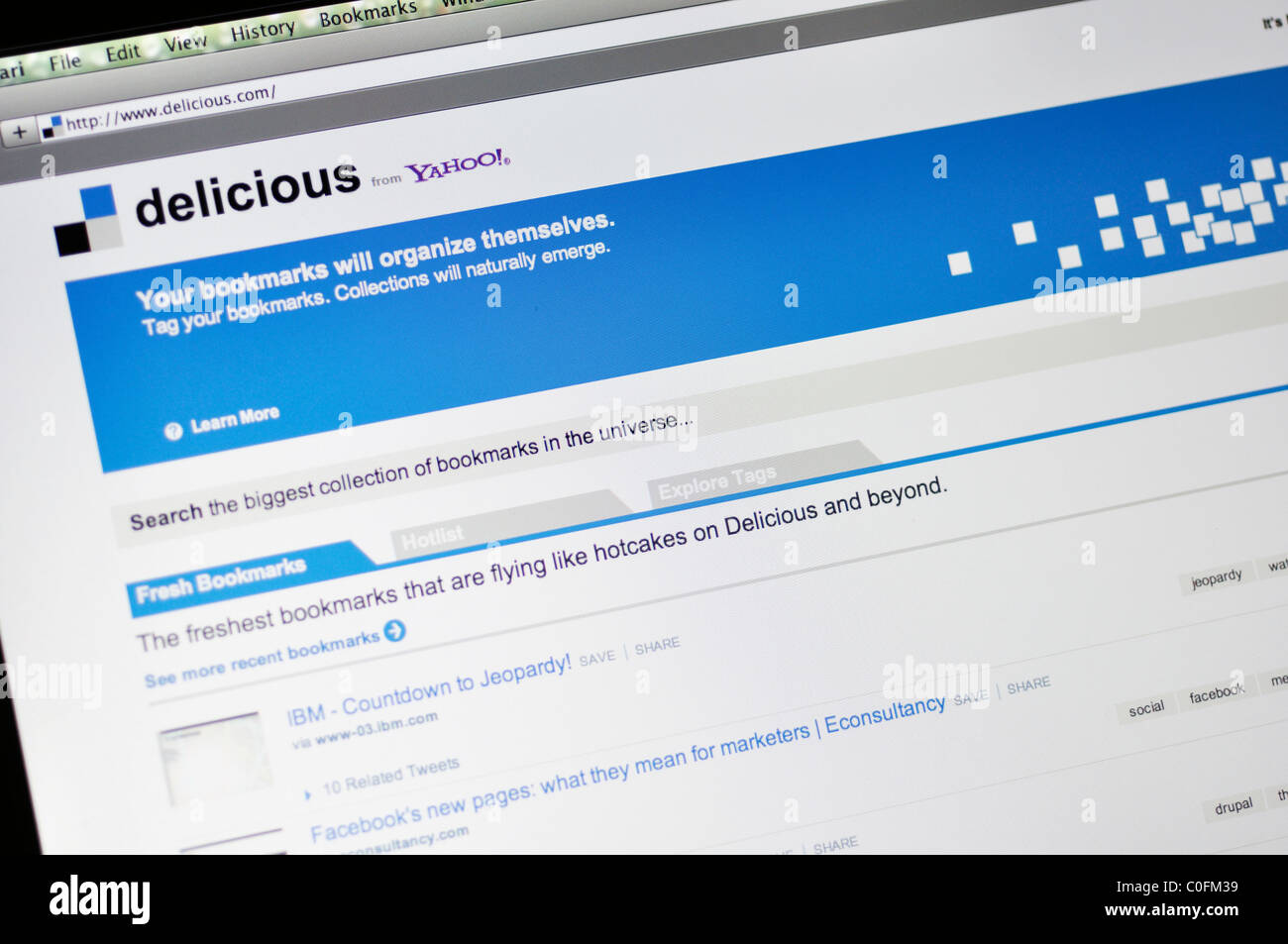 Delicious social bookmarking website hi-res stock photography and images -  Alamy