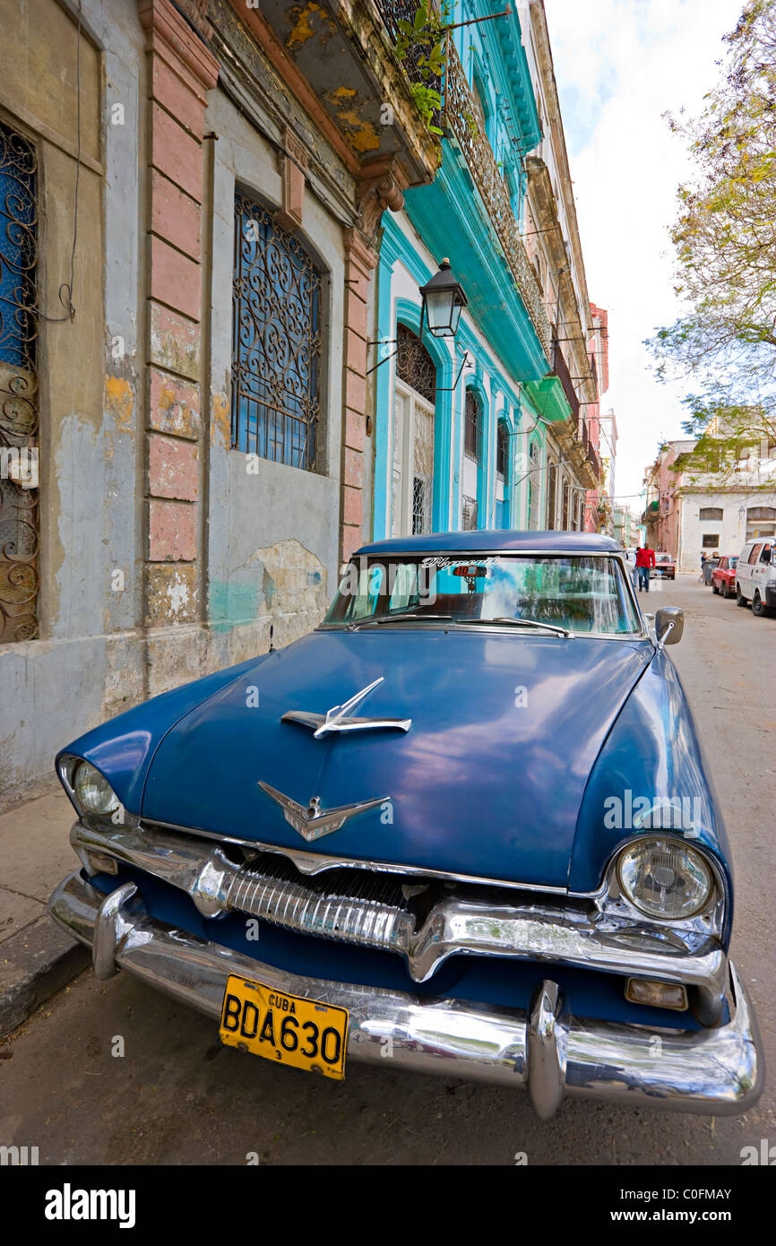 An old American 1950s automobile in a street in Havana  Cuba Stock Photo