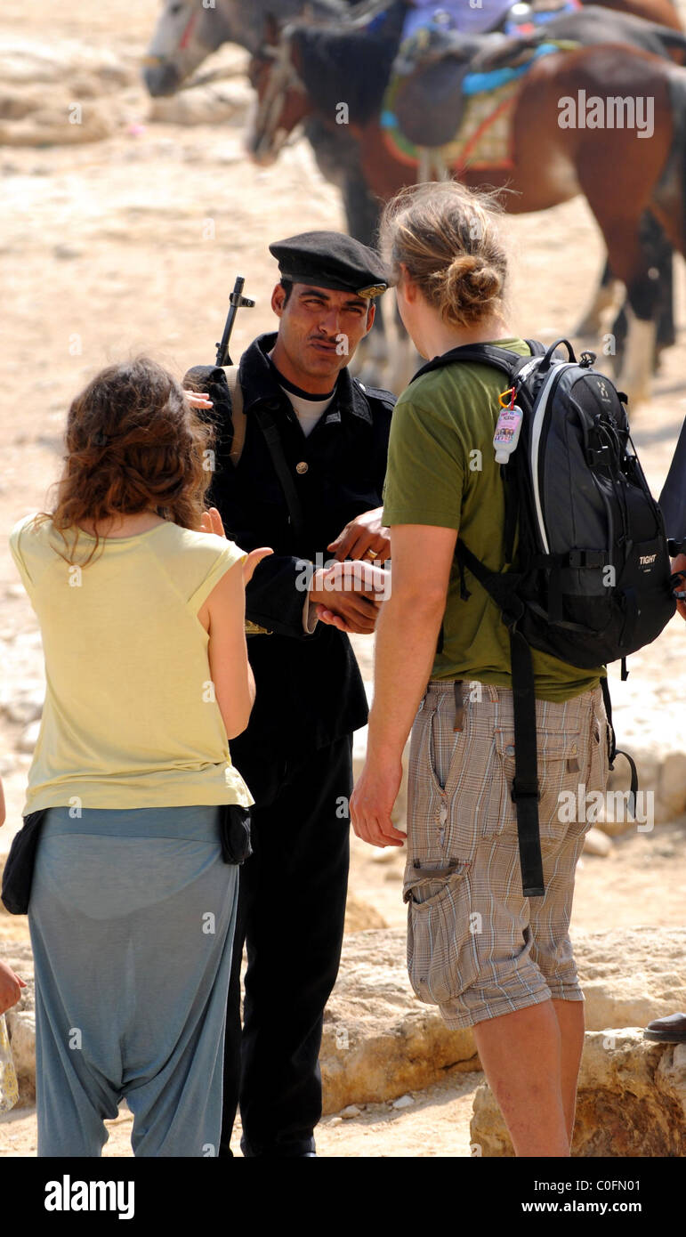 Security in Egypt, tourism site, armed guard Stock Photo Alamy
