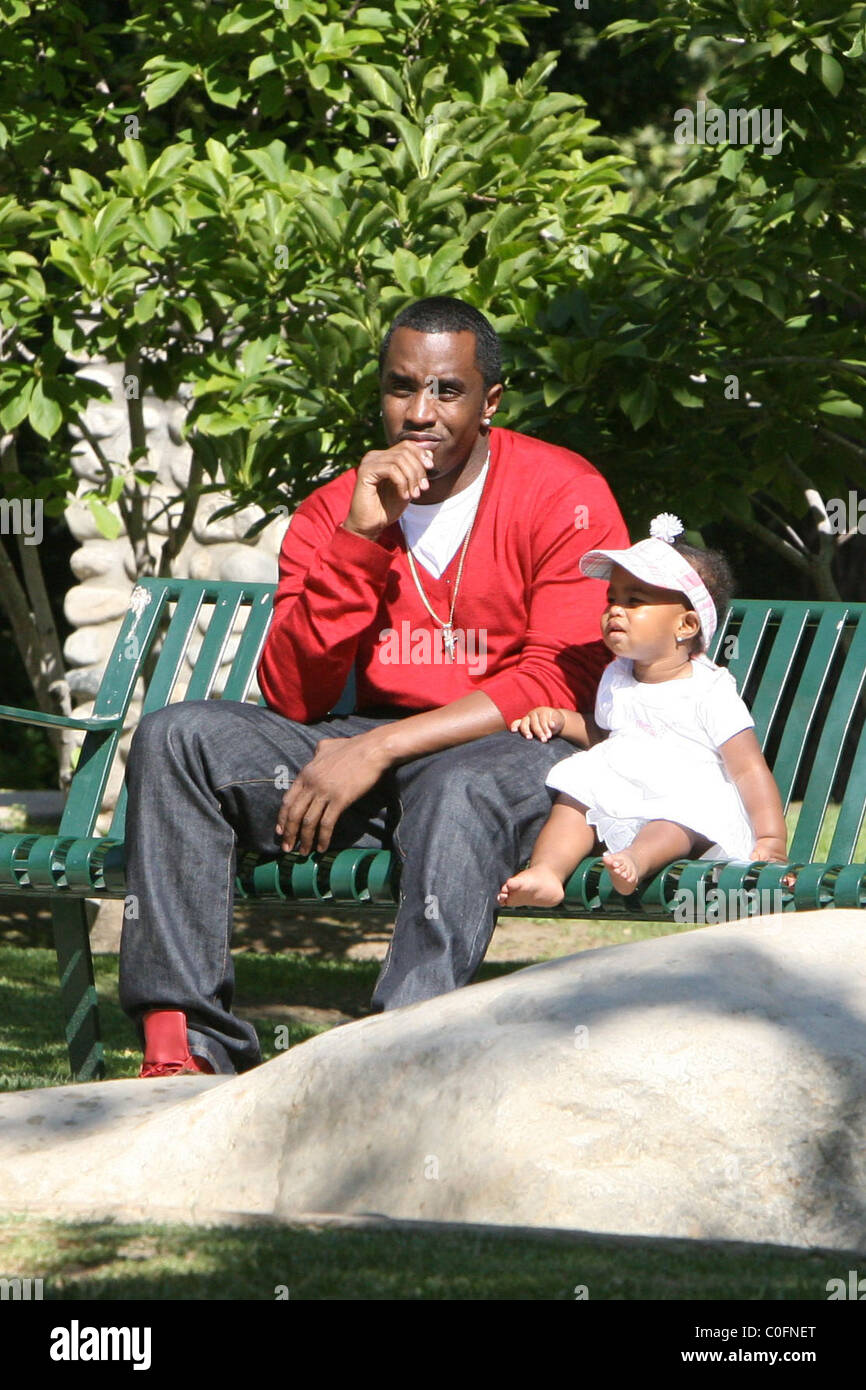 Sean 'P. Diddy' Combs plays with his twin daughters D'Lila Star Combs