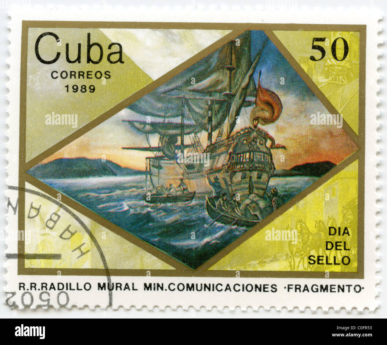 Old vintage Cuban postal stamps Stock Photo - Alamy