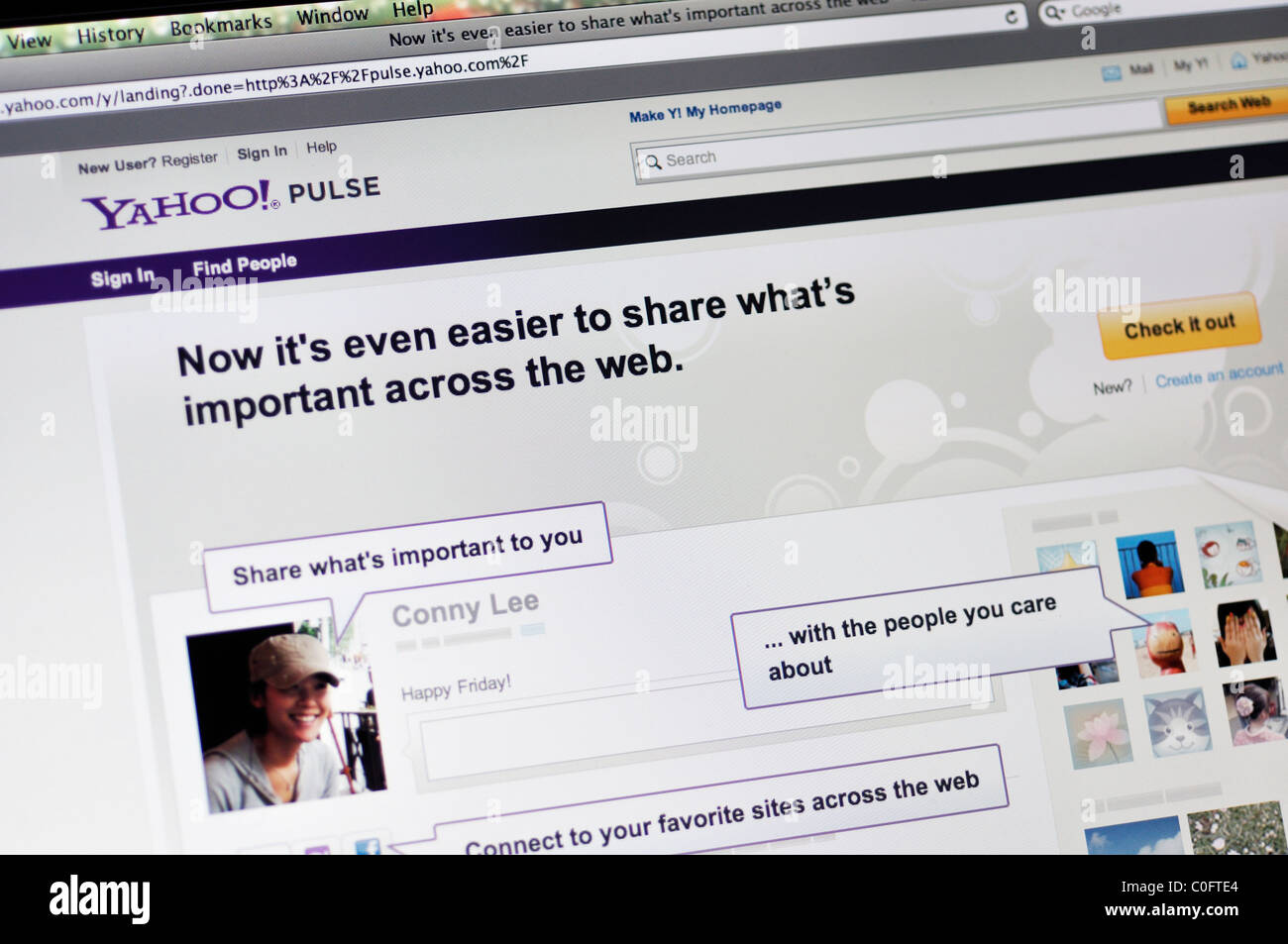 Yahoo pulse website Stock Photo