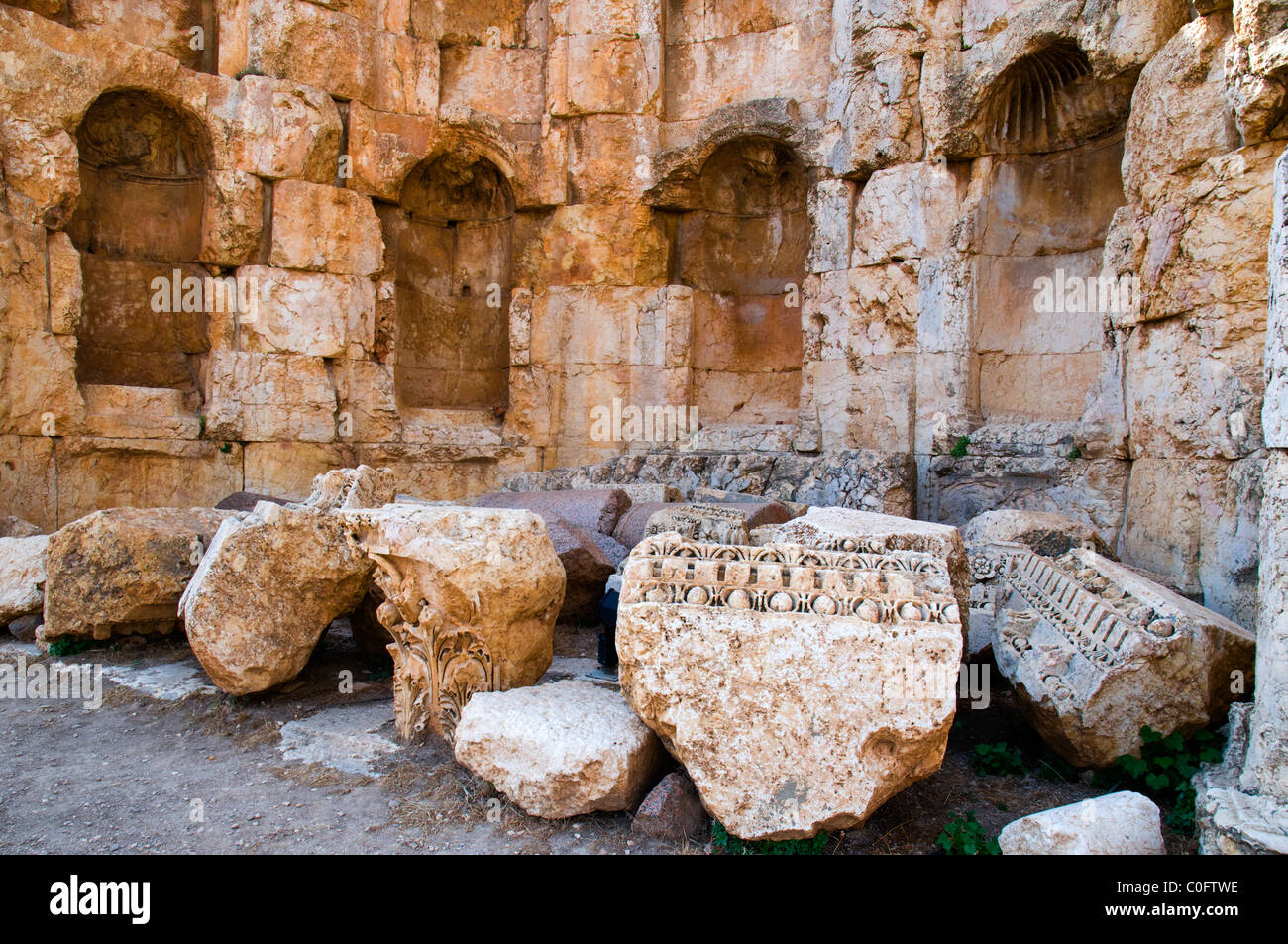 Great courtyard, archaeological site of Baalbek,UNESCO World Heritage Site. Bekaa valley. Lebanon. Stock Photo