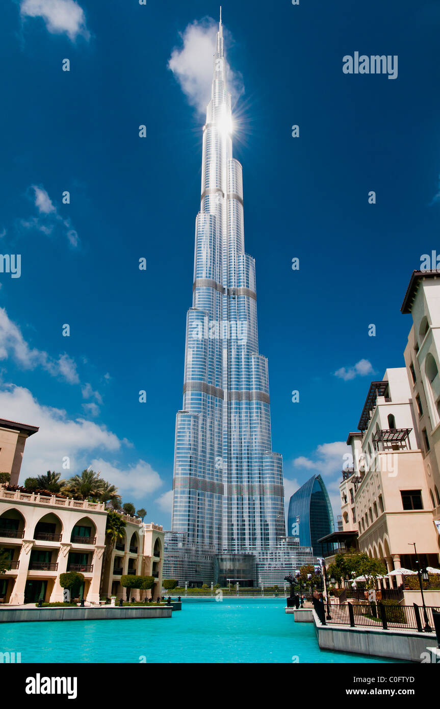 Burj Khalifa, the tallest skyscraper in the world, as seen from Palace Hotel, Dubai, United Arab Emirates Stock Photo