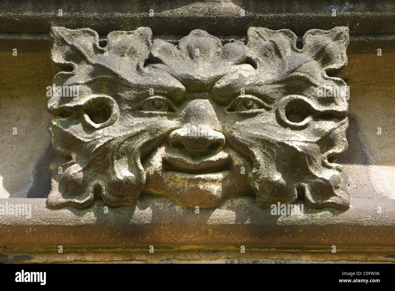 Green man on the eaves at Moseley church, Birmingham, UK, by P.B. Chatwin Stock Photo