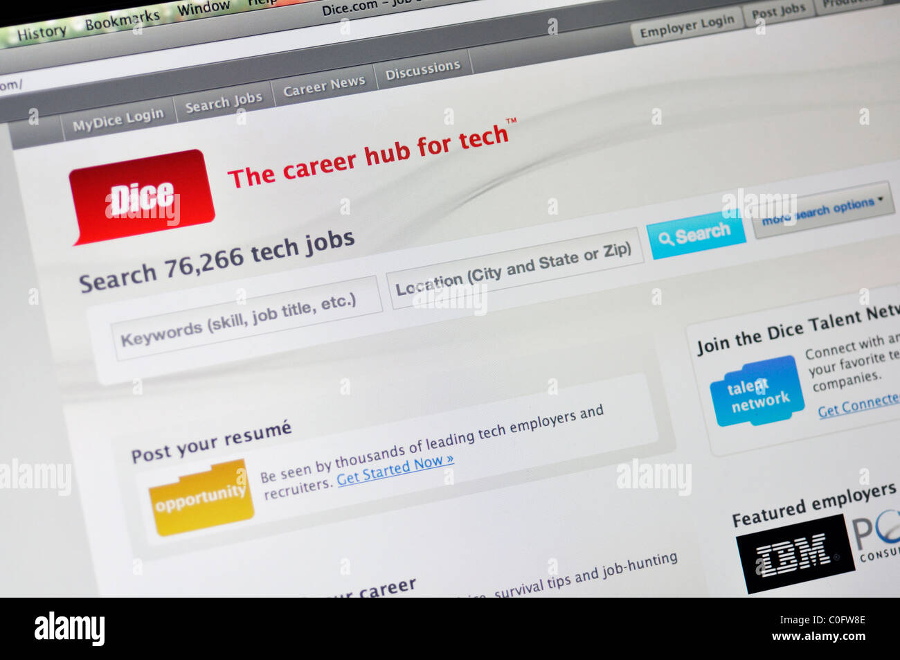 Dice technical job search website Stock Photo Alamy